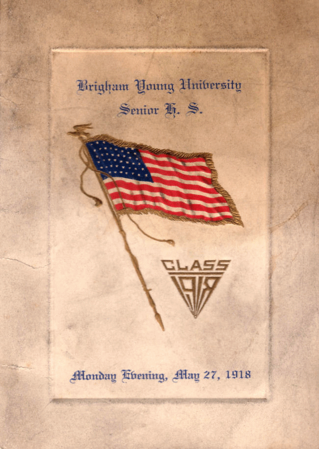 Class of 1918 Graduation Program Cover - BYH