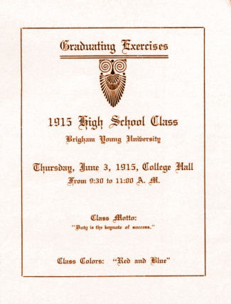BYH Graduation Program 1915 - 1