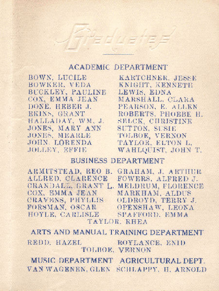 BYH Class of 1918 Graduation Program 2