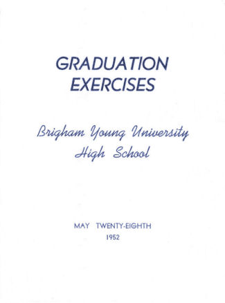 BYH Class of 1952 Graduation Program 1