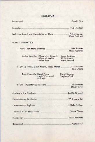 1962 BYH Graduation Program 3