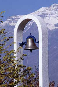 Old BYU Bell now in tower near Marriott Center